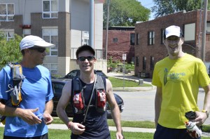 Hanging with Rick and Danny after finishing. Great day to run with some great folks!