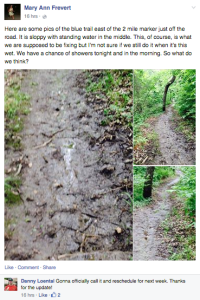 Photo update of Clinton State Park trail conditions Friday, May 22, 2015.