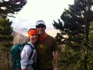 Alex and me, at the vista lookout, not far from the summit.
